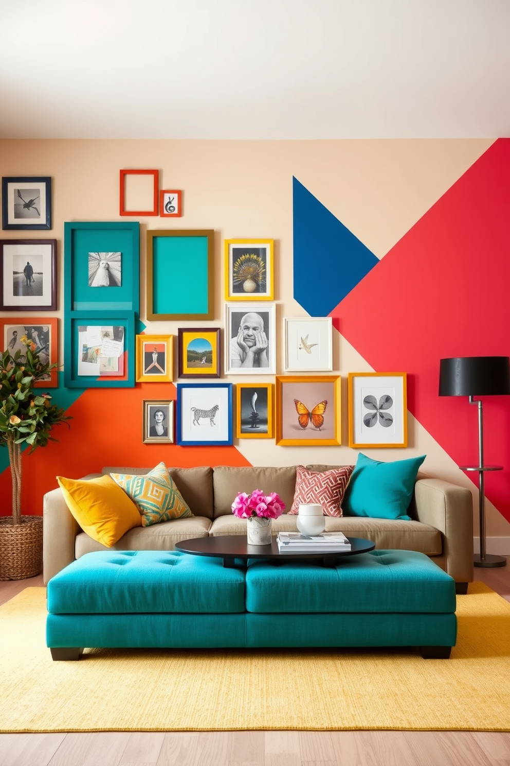 Color Blocking Wall Painting Ideas 8