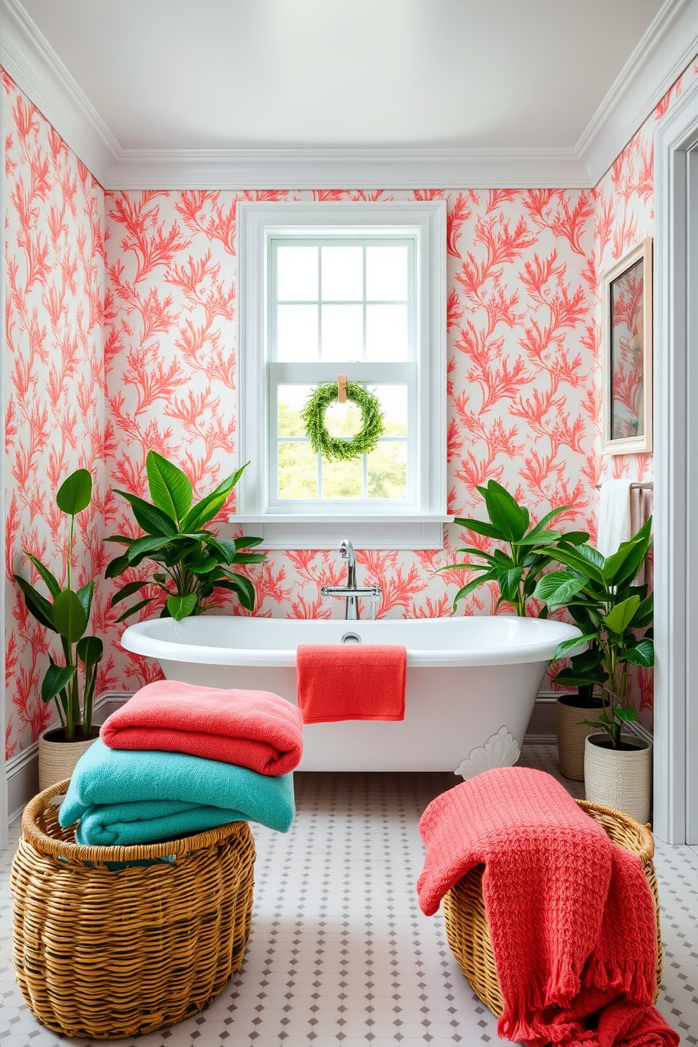 Coral Wallpaper Decorating Ideas 1