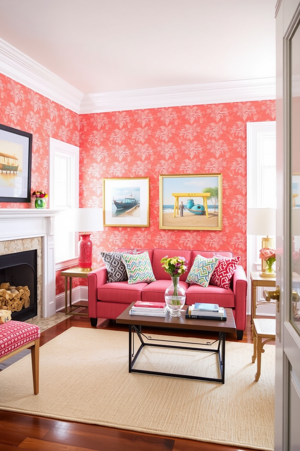 Coral Wallpaper Decorating Ideas 19