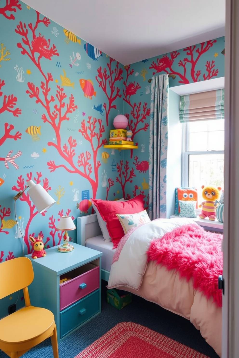 Coral Wallpaper Decorating Ideas 25