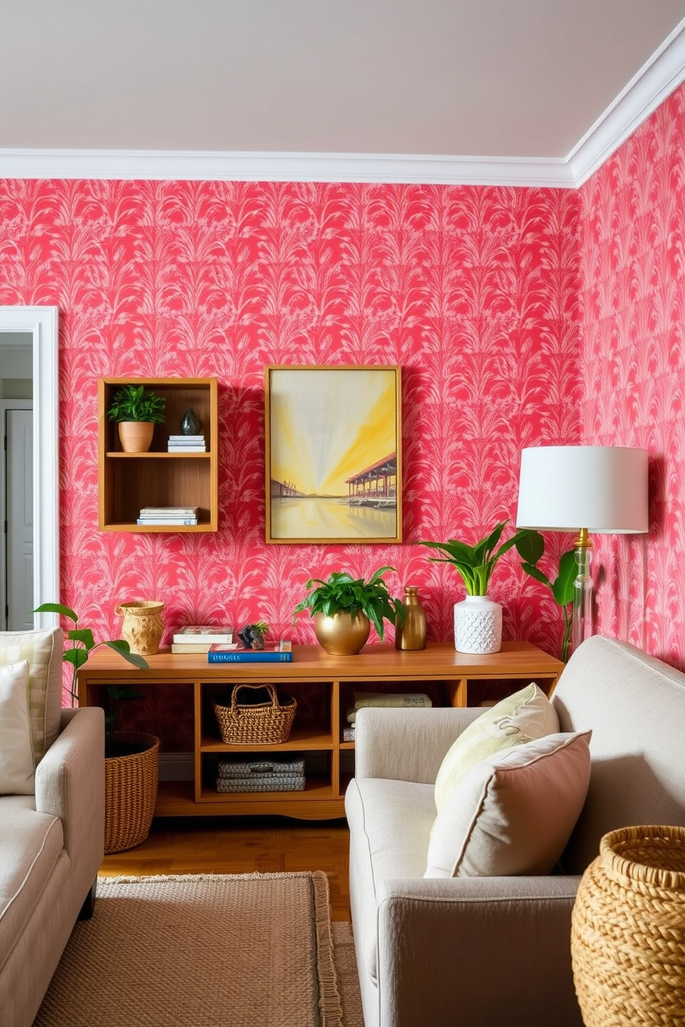 Coral Wallpaper Decorating Ideas 26