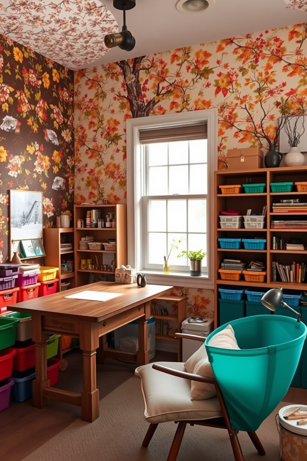 Craft Room Wallpaper Decorating Ideas 19