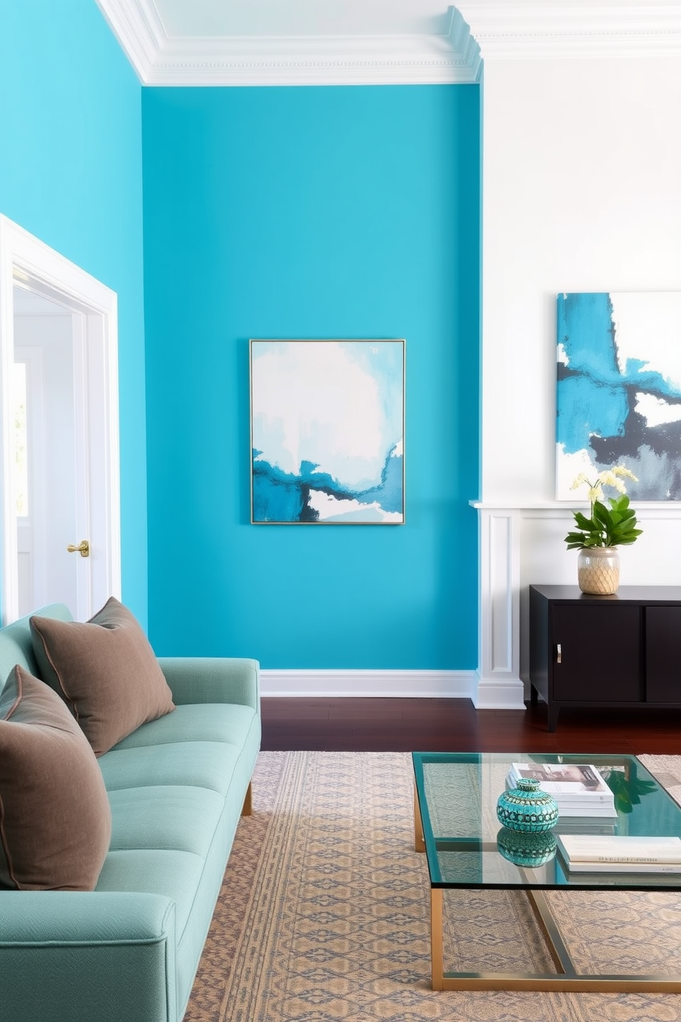 Cyan Wall Painting Ideas 1