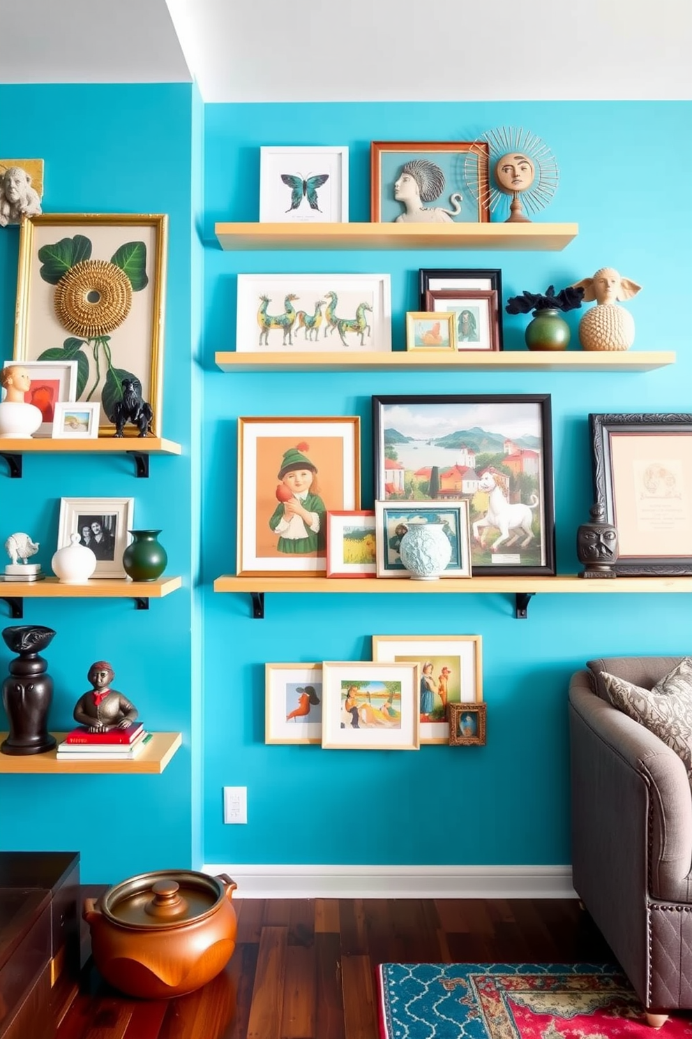 Cyan Wall Painting Ideas 12