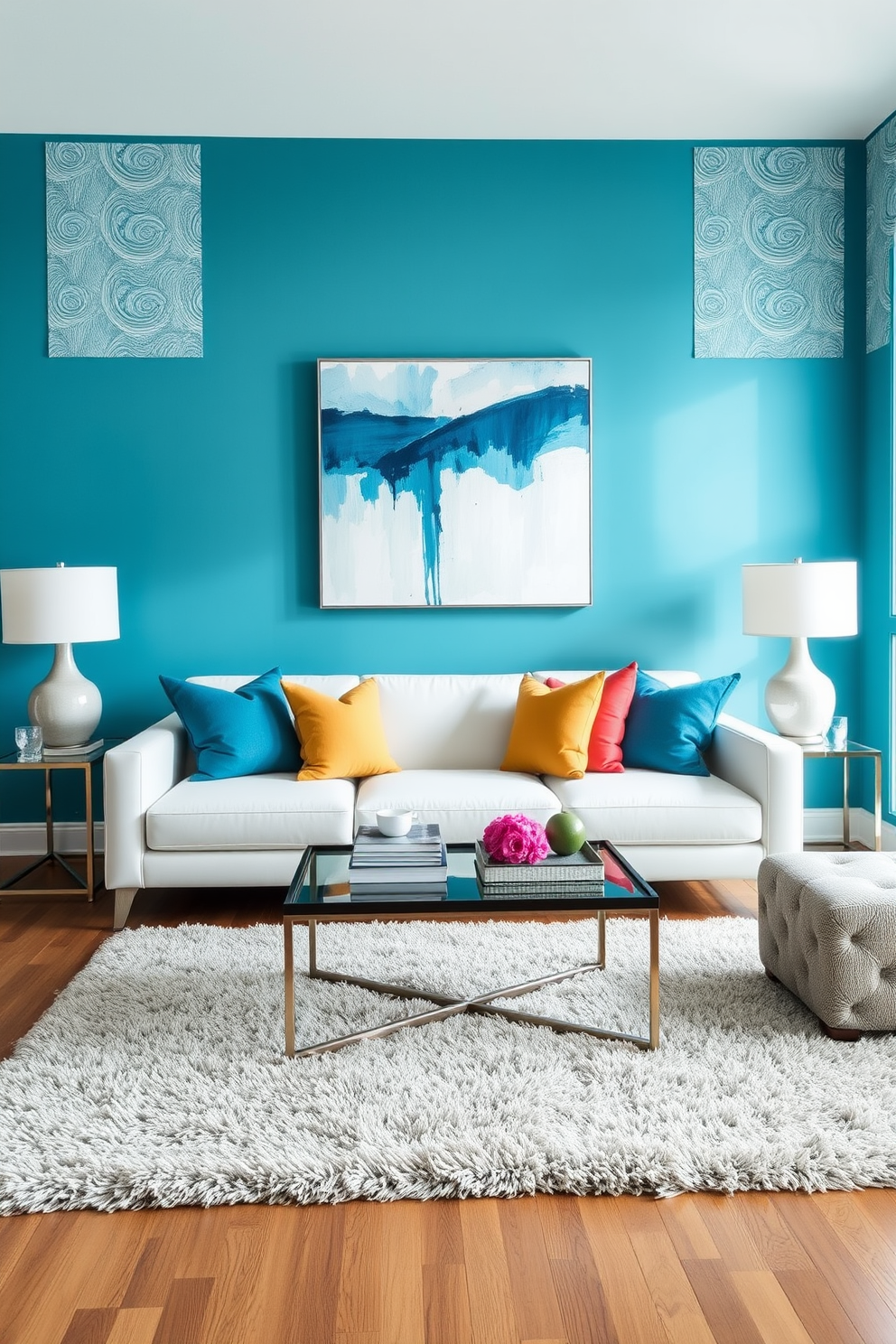 Cyan Wall Painting Ideas 14