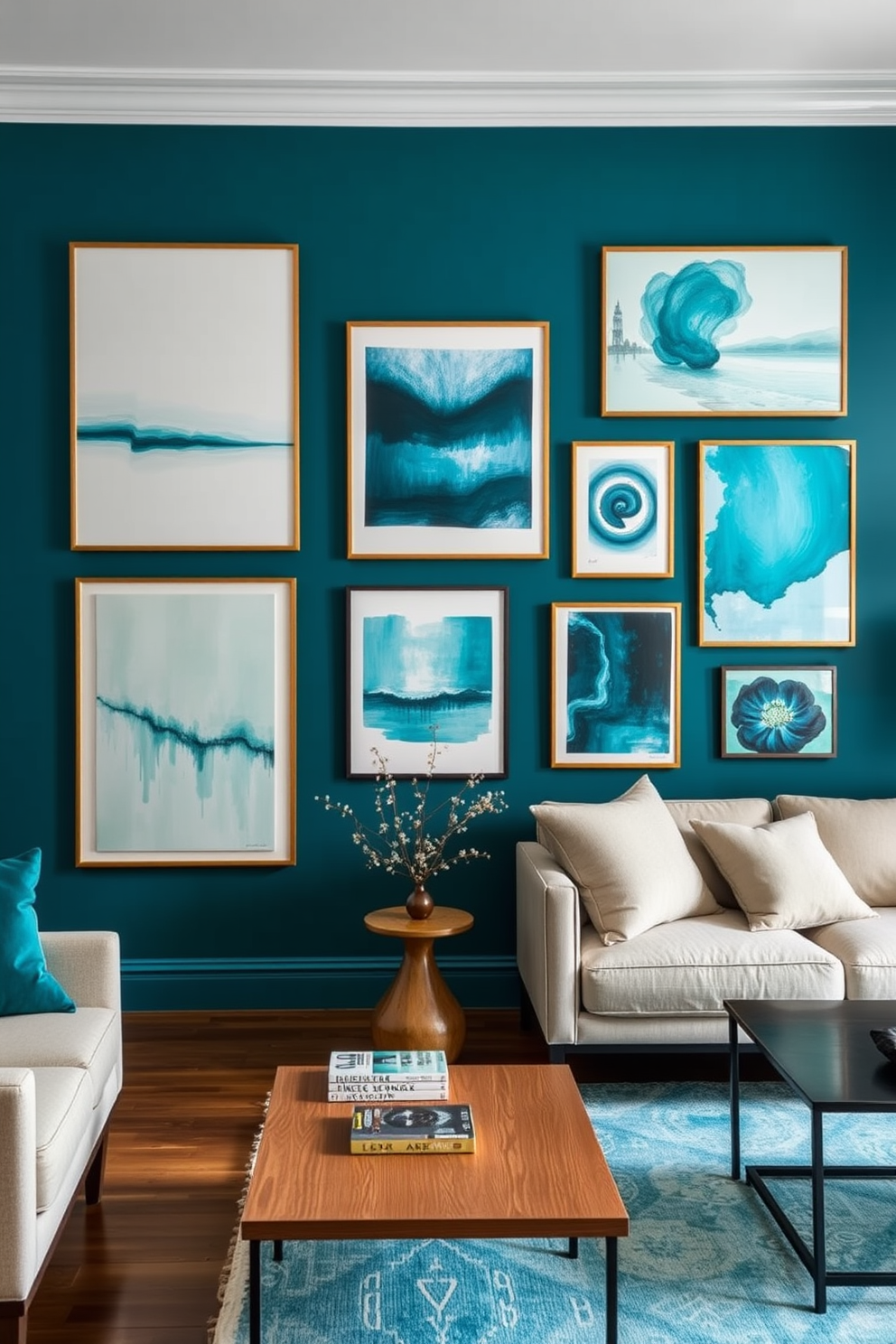 Cyan Wall Painting Ideas 2