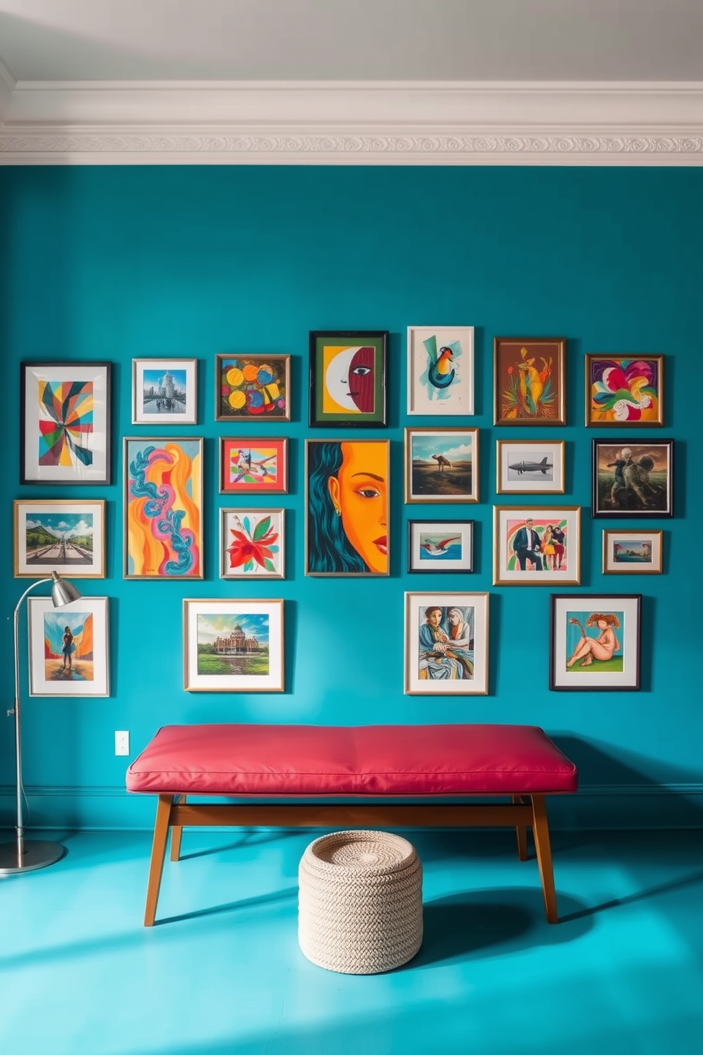 Cyan Wall Painting Ideas 22