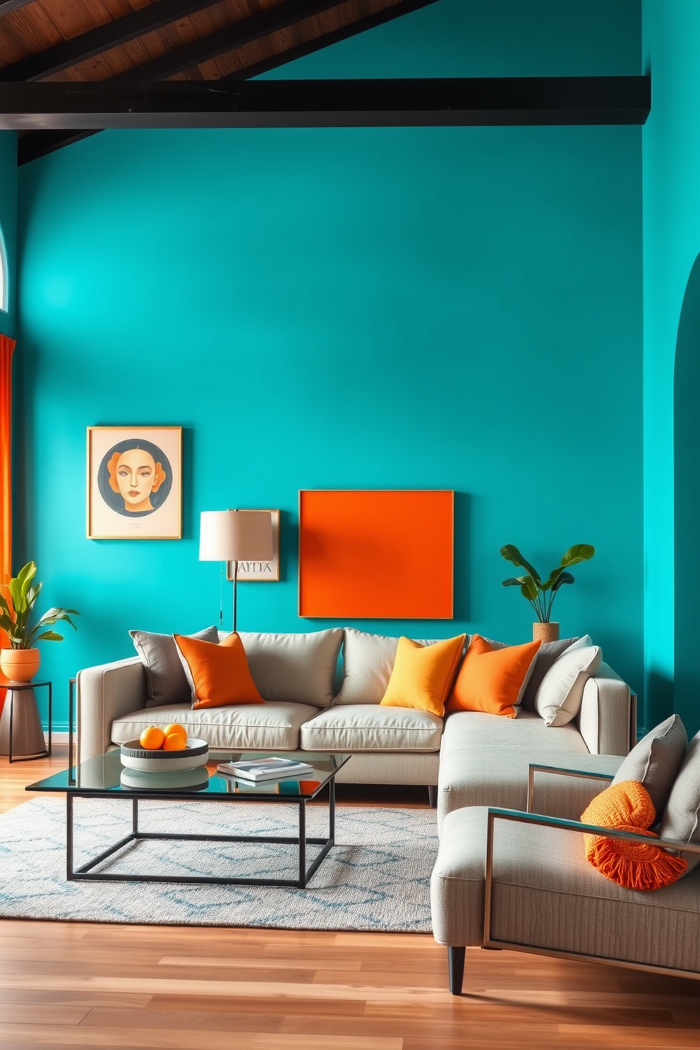 Cyan Wall Painting Ideas 24