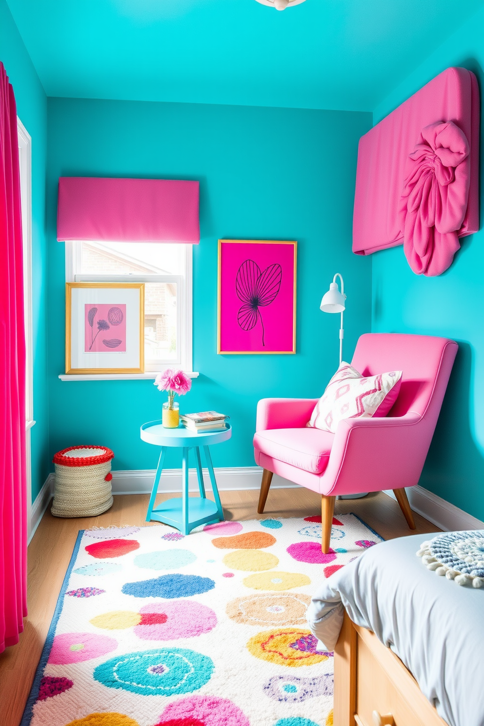 Cyan Wall Painting Ideas 29