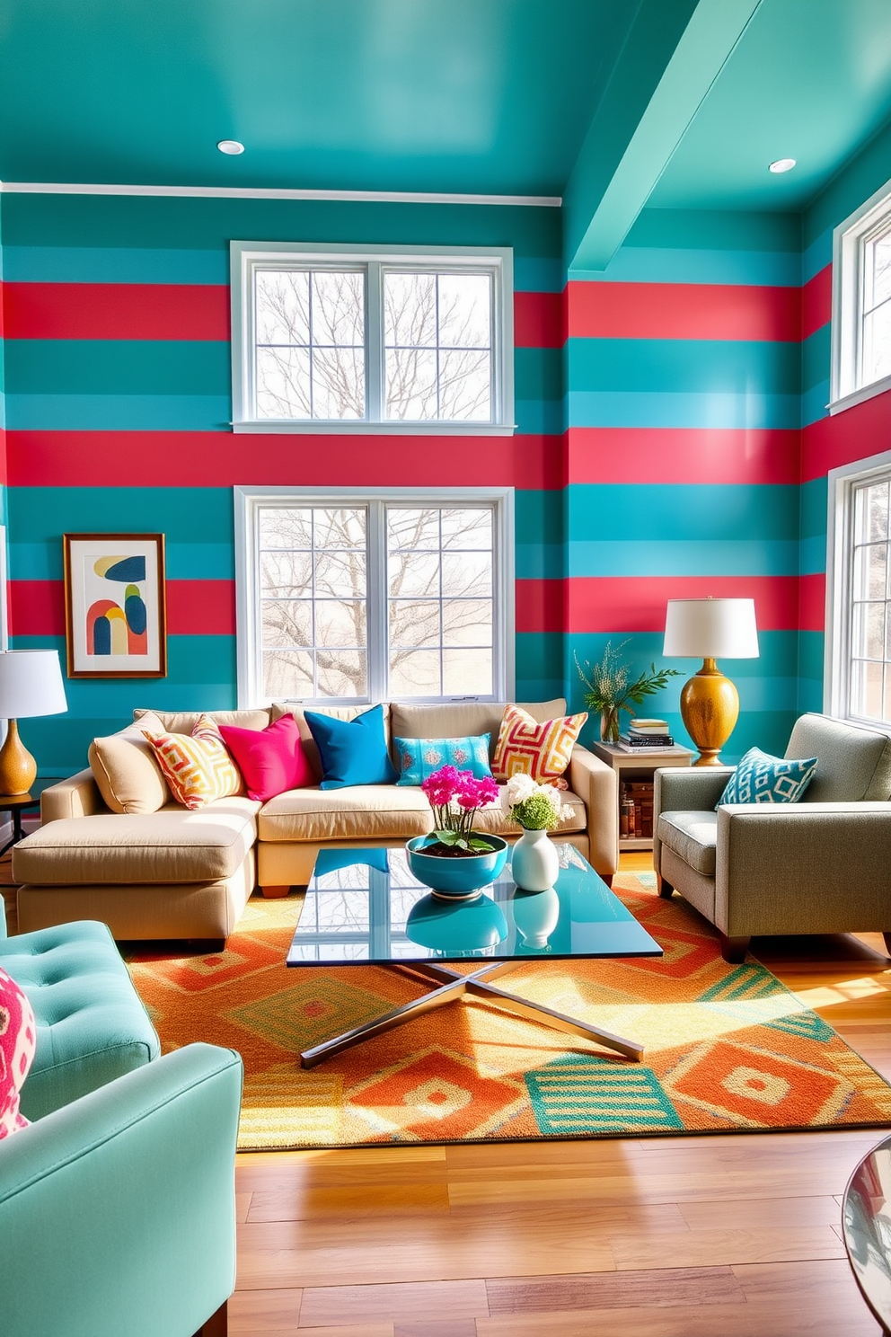 Cyan Wall Painting Ideas 4