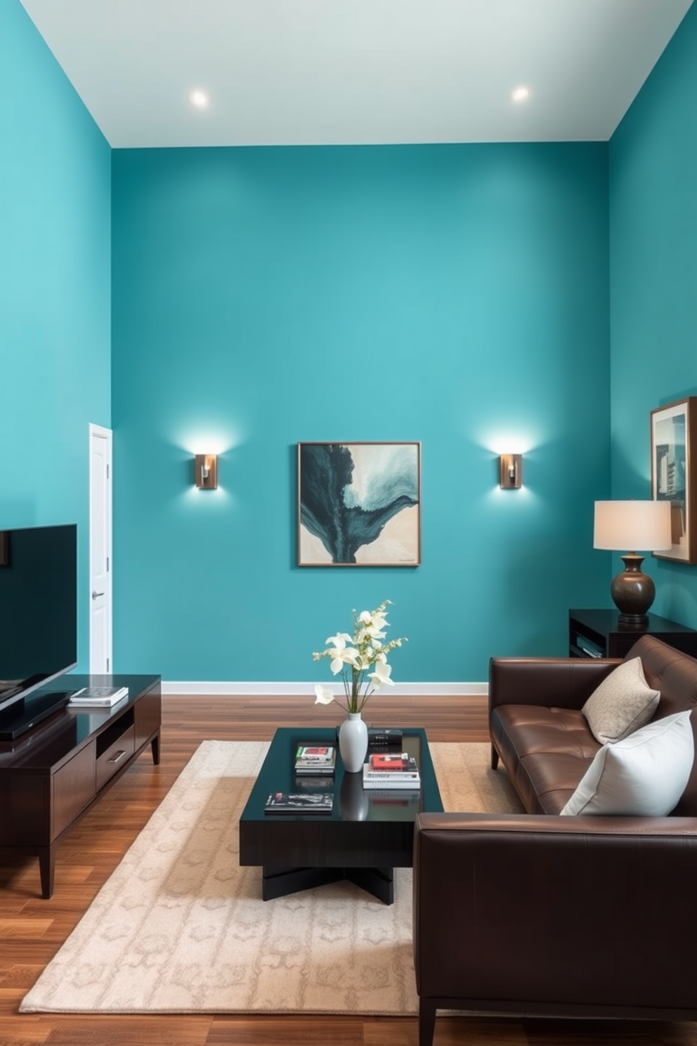 Cyan Wall Painting Ideas 6