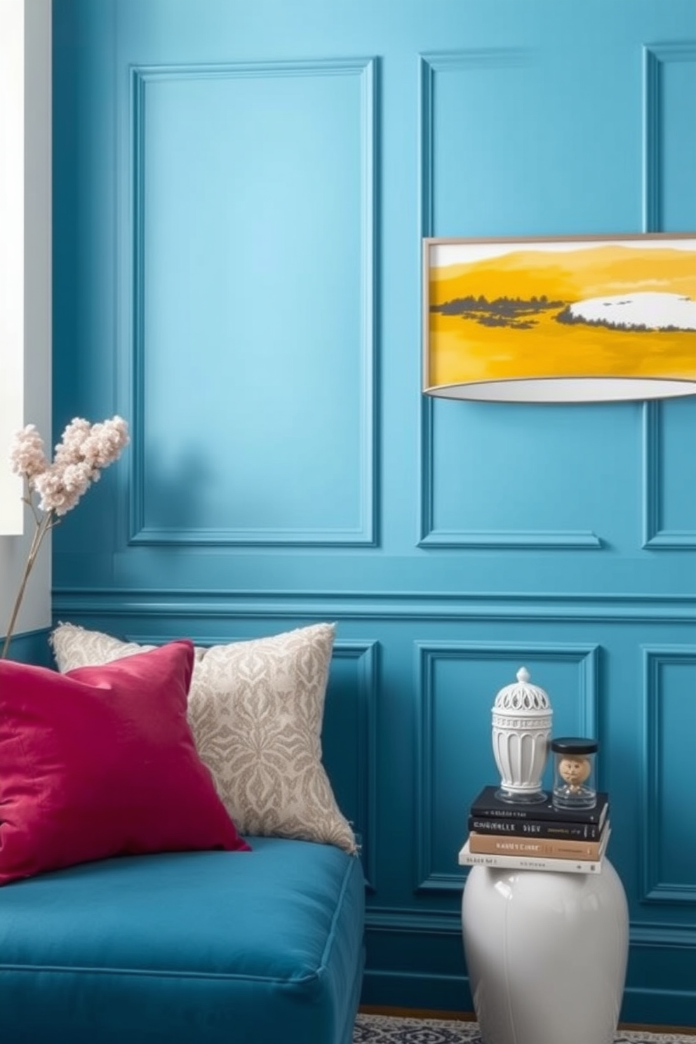 Cyan Wall Painting Ideas 7