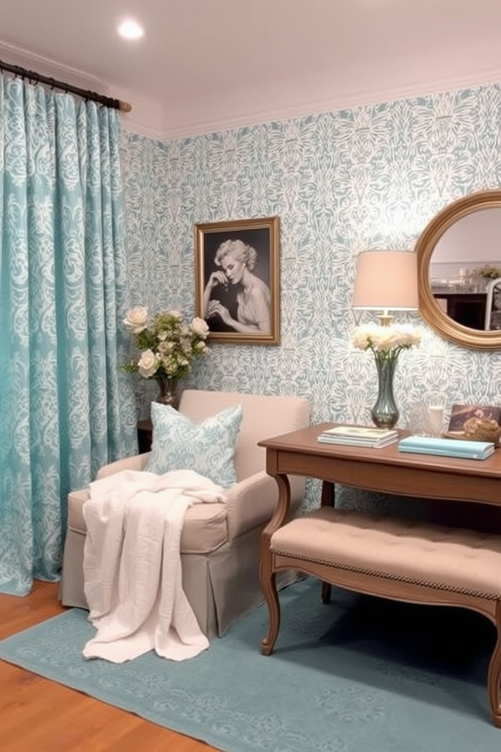 Cyan Wallpaper Decorating Ideas 22