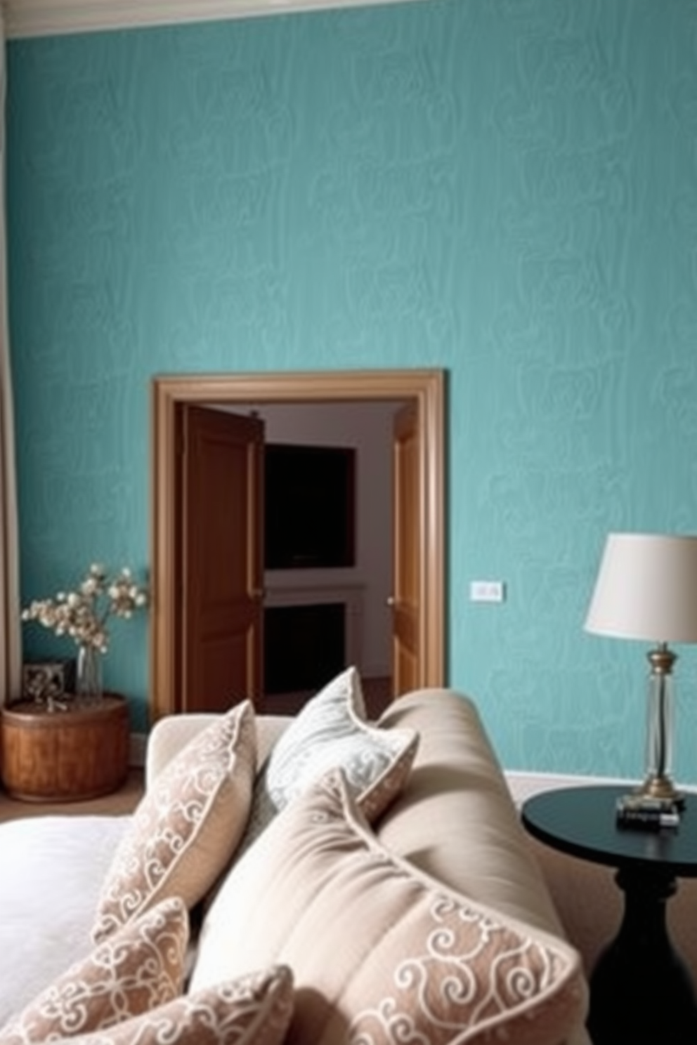 Cyan Wallpaper Decorating Ideas 24