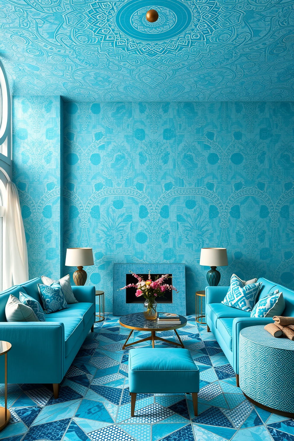 Cyan Wallpaper Decorating Ideas 27