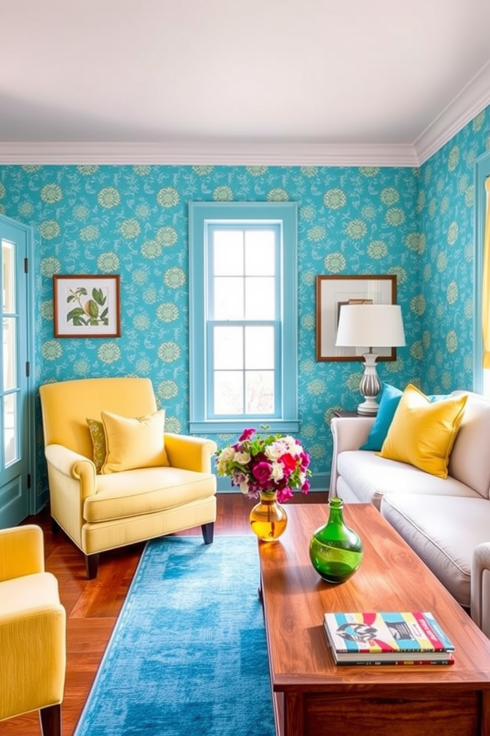 Cyan Wallpaper Decorating Ideas 30