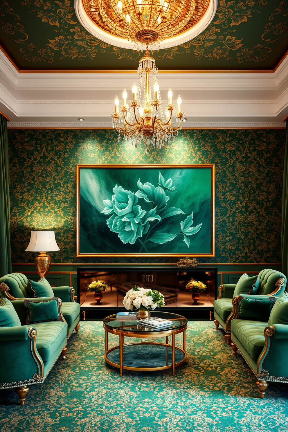 Emerald Wall Painting Ideas 14