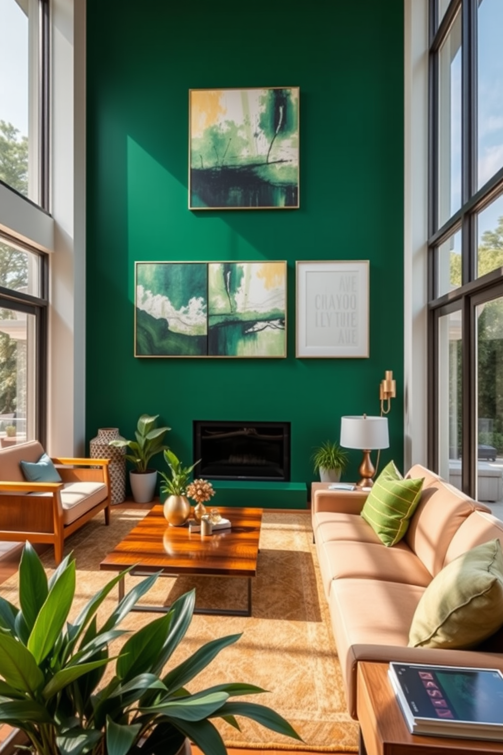 Emerald Wall Painting Ideas 18