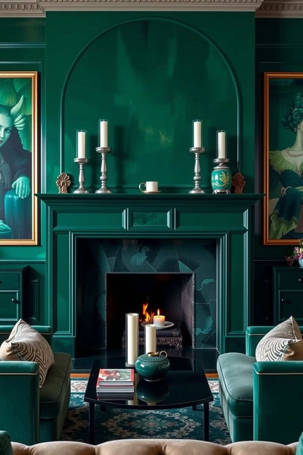 Emerald Wall Painting Ideas 27