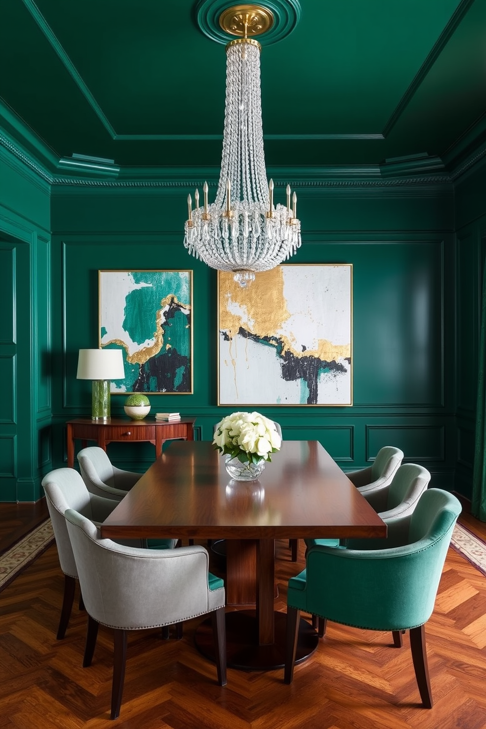 Emerald Wall Painting Ideas 8