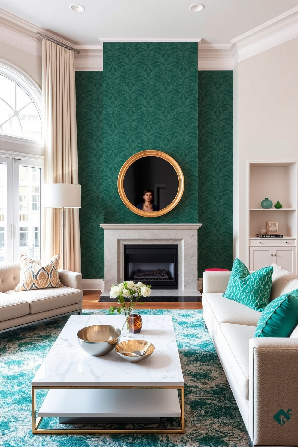 Emerald Wallpaper Decorating Ideas 4