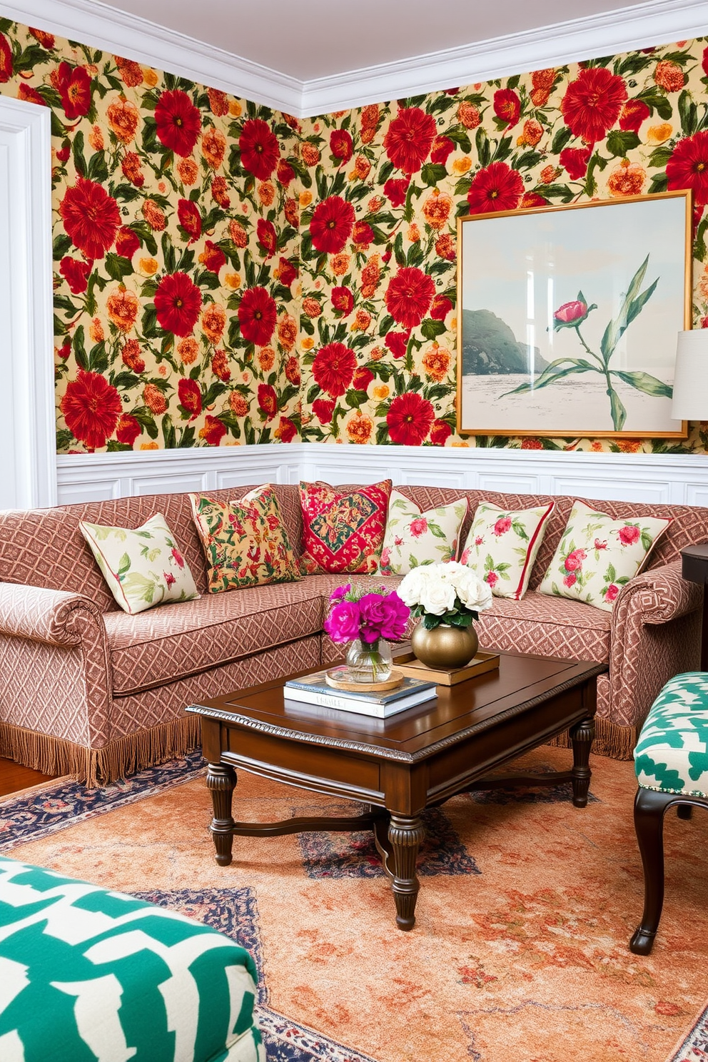 Floral Wallpaper Decorating Ideas 13