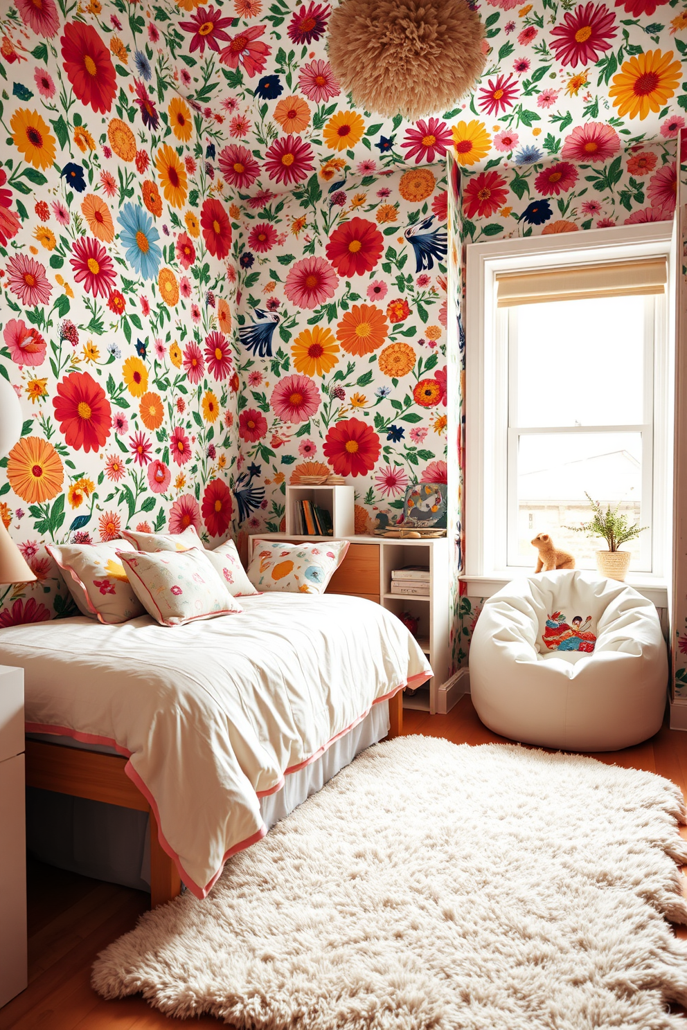 Floral Wallpaper Decorating Ideas 16