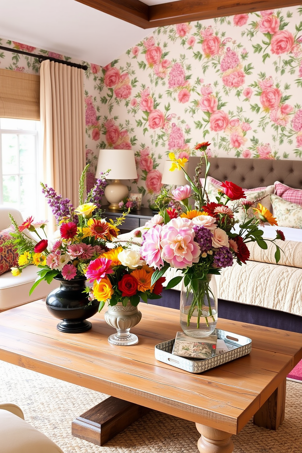 Floral Wallpaper Decorating Ideas 17