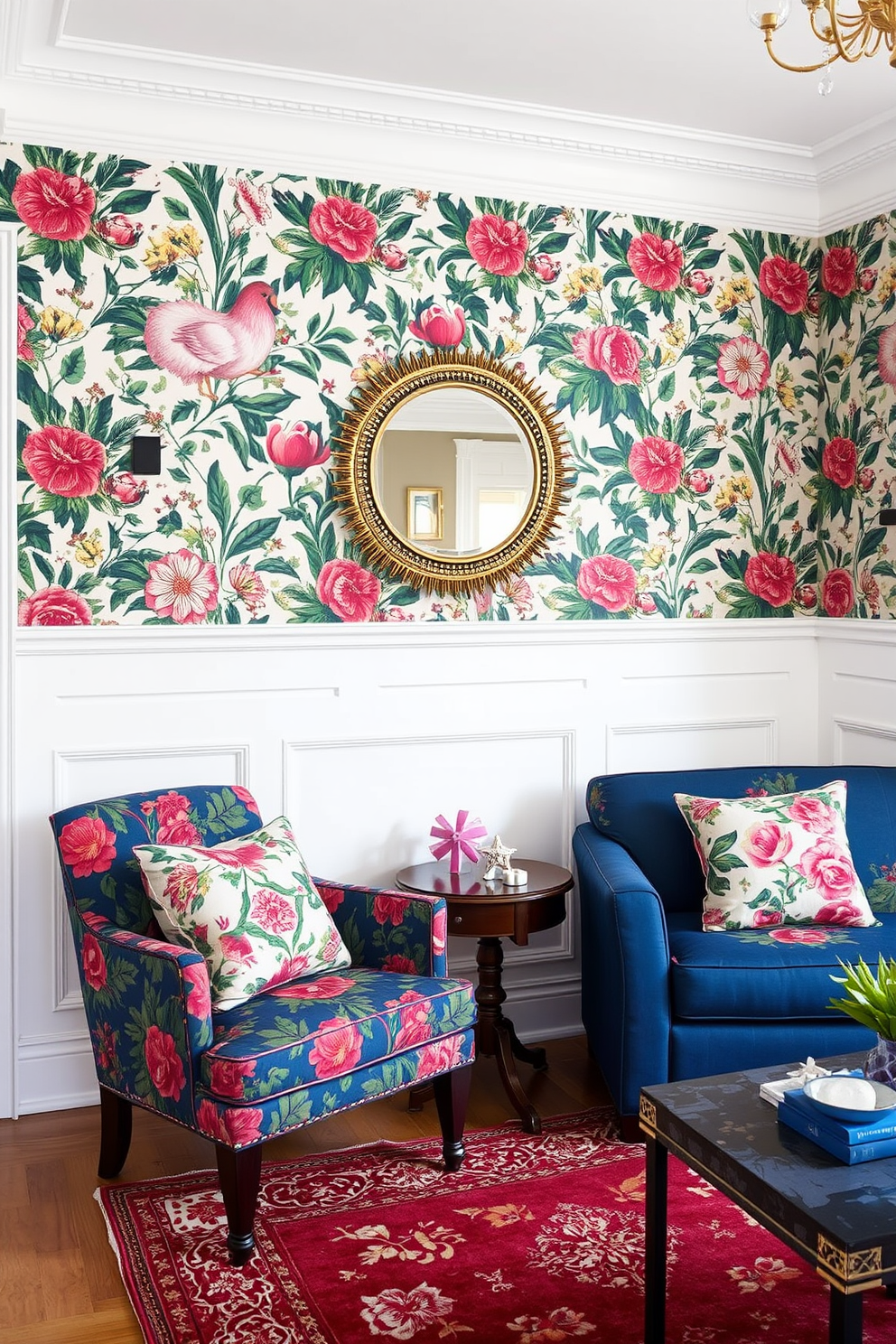 Floral Wallpaper Decorating Ideas 19