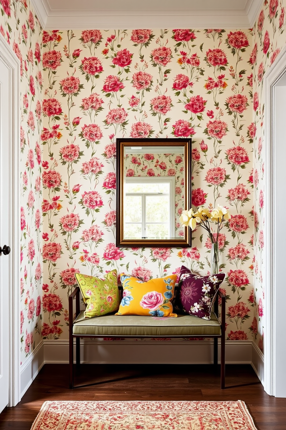 Floral Wallpaper Decorating Ideas 21