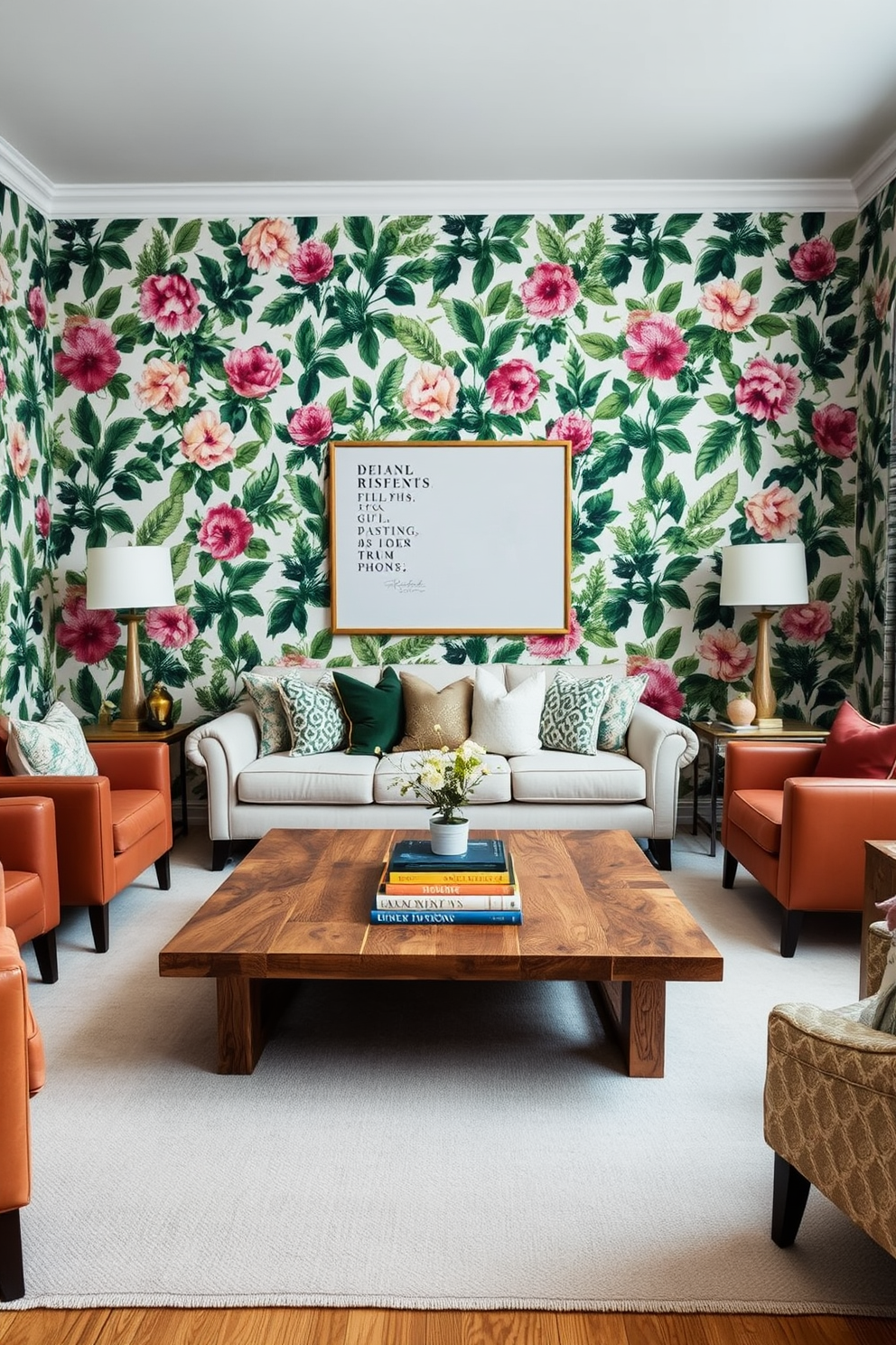 Floral Wallpaper Decorating Ideas 22