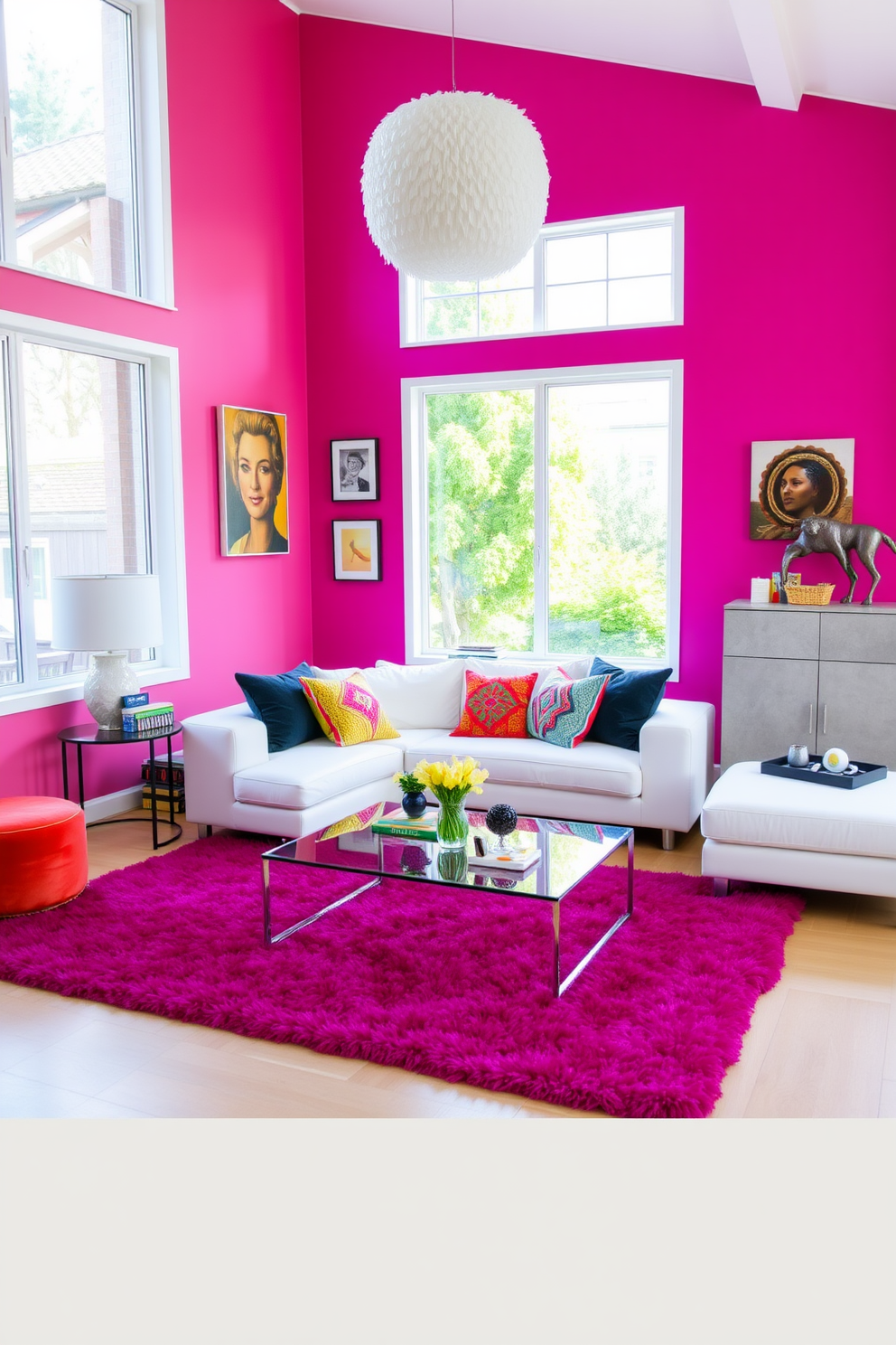 Fuchsia Wall Painting Ideas 1