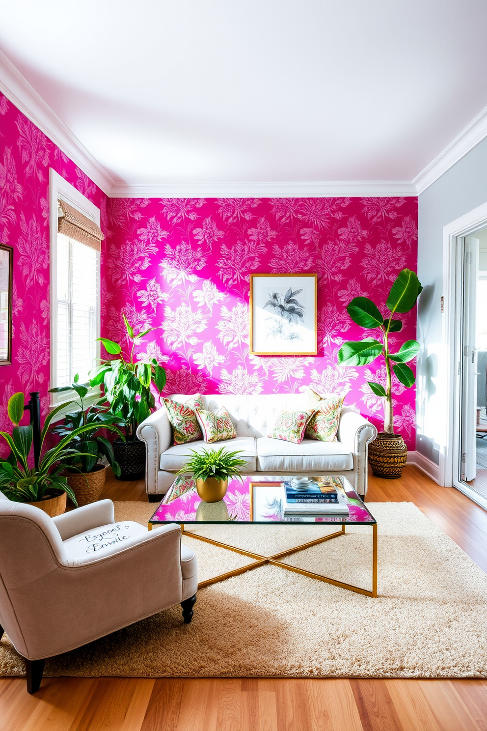 Fuchsia Wall Painting Ideas 11