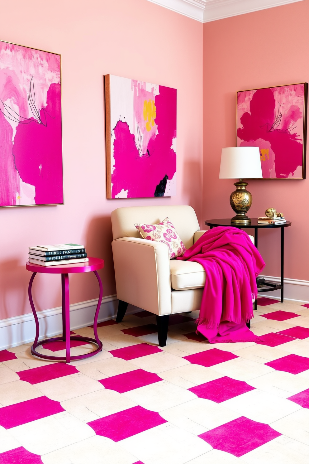 Fuchsia Wall Painting Ideas 12