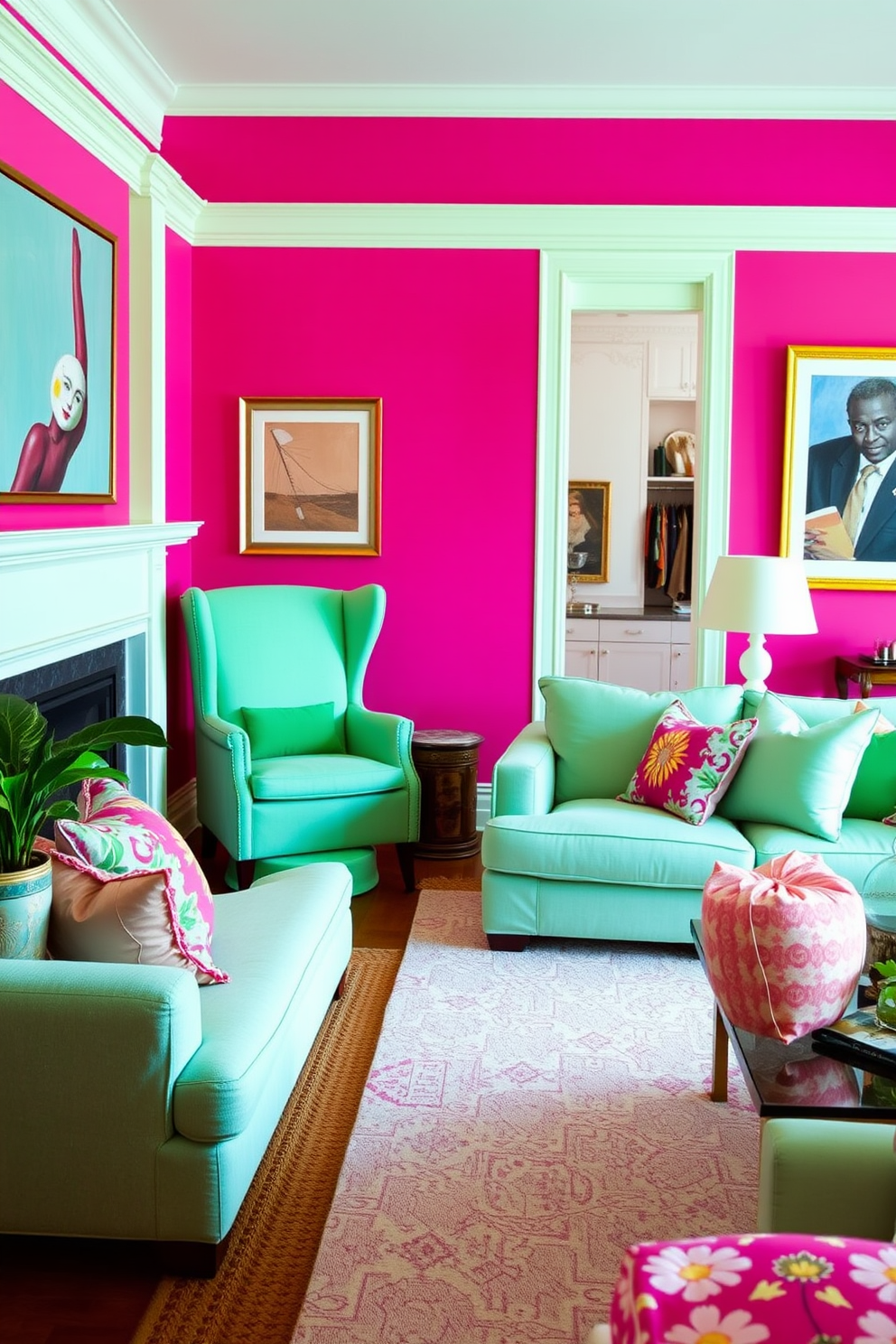 Fuchsia Wall Painting Ideas 22