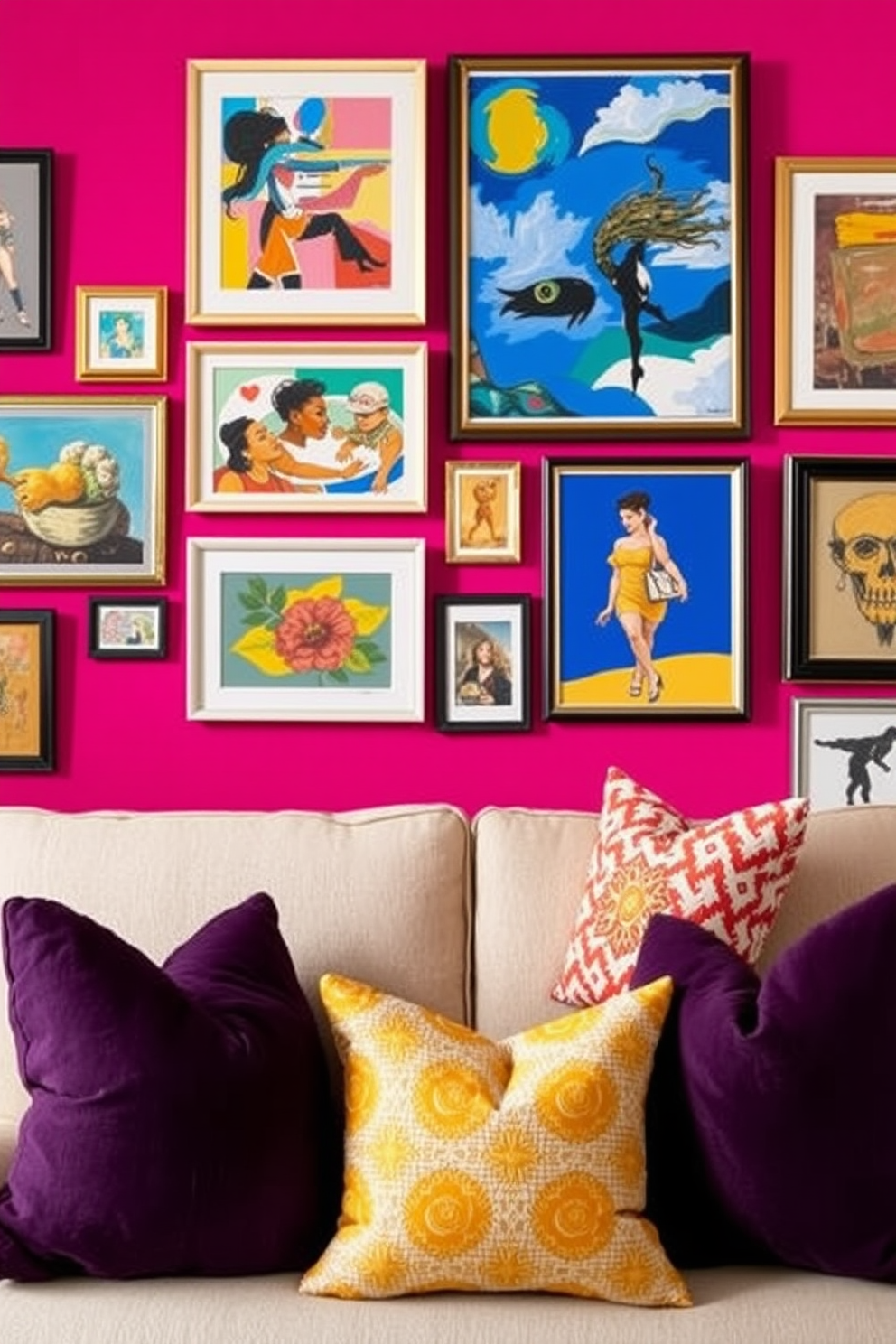 Fuchsia Wall Painting Ideas 27