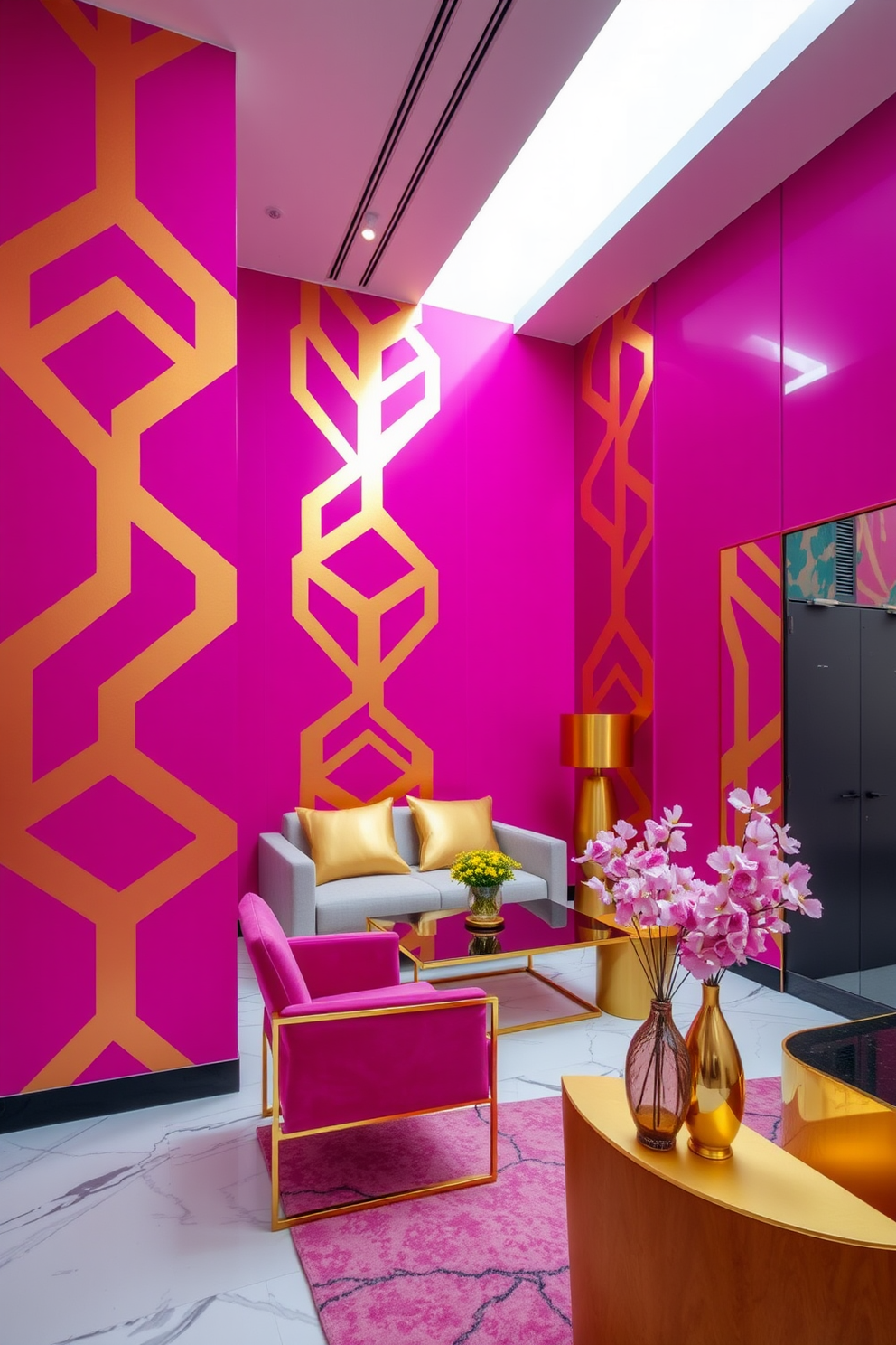 Fuchsia Wall Painting Ideas 5