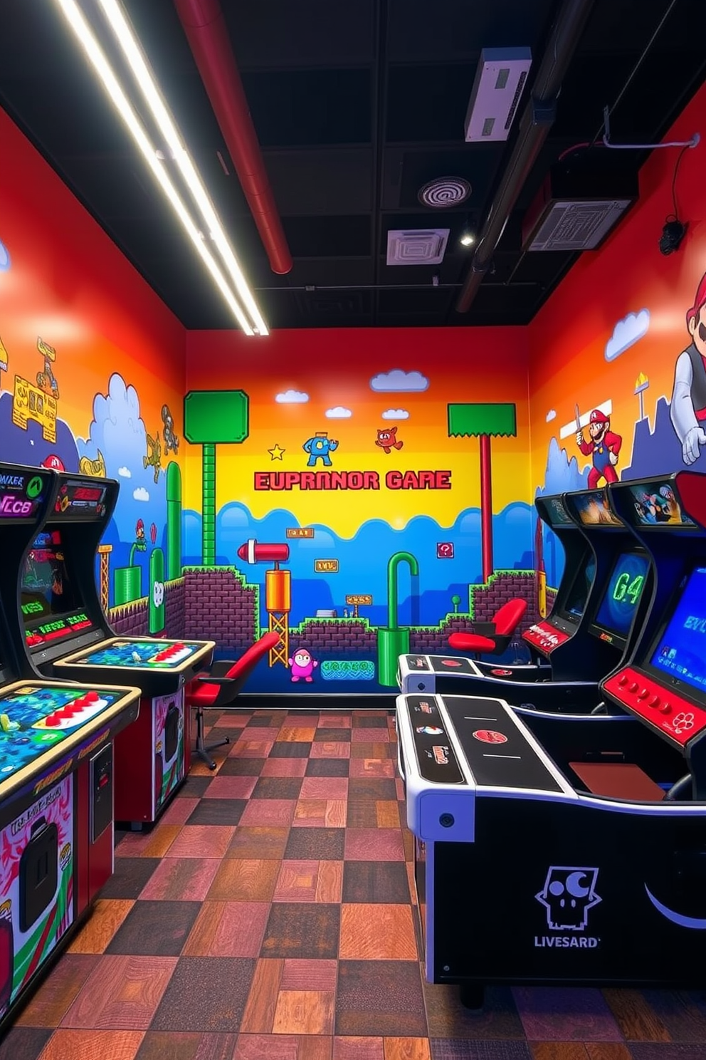 Game Room Wall Painting Ideas 13