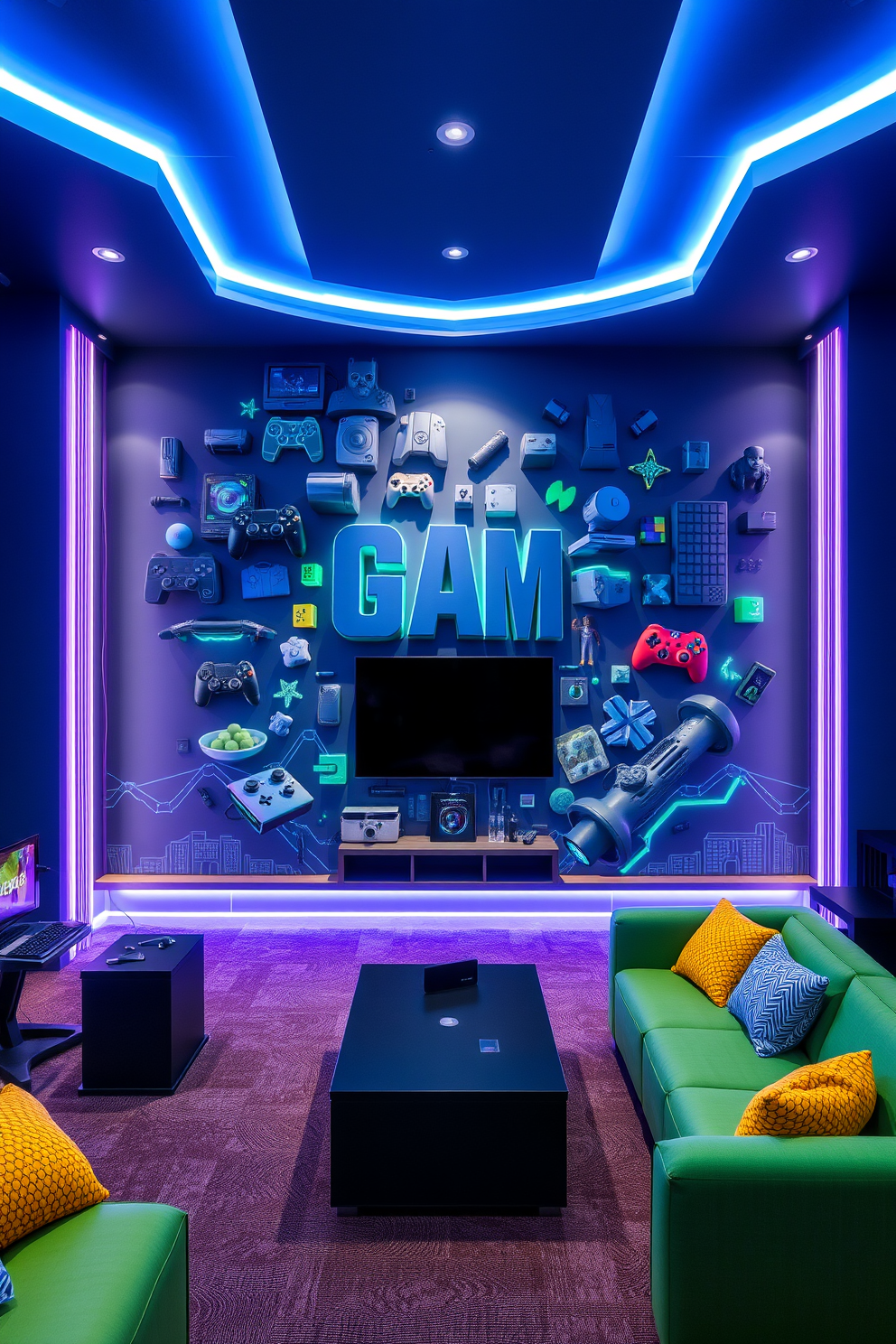 Game Room Wall Painting Ideas 24