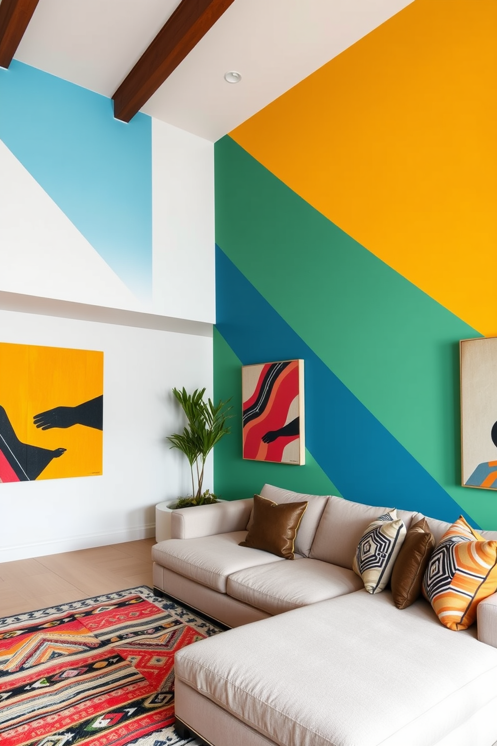 Geometric Wall Painting Ideas 11