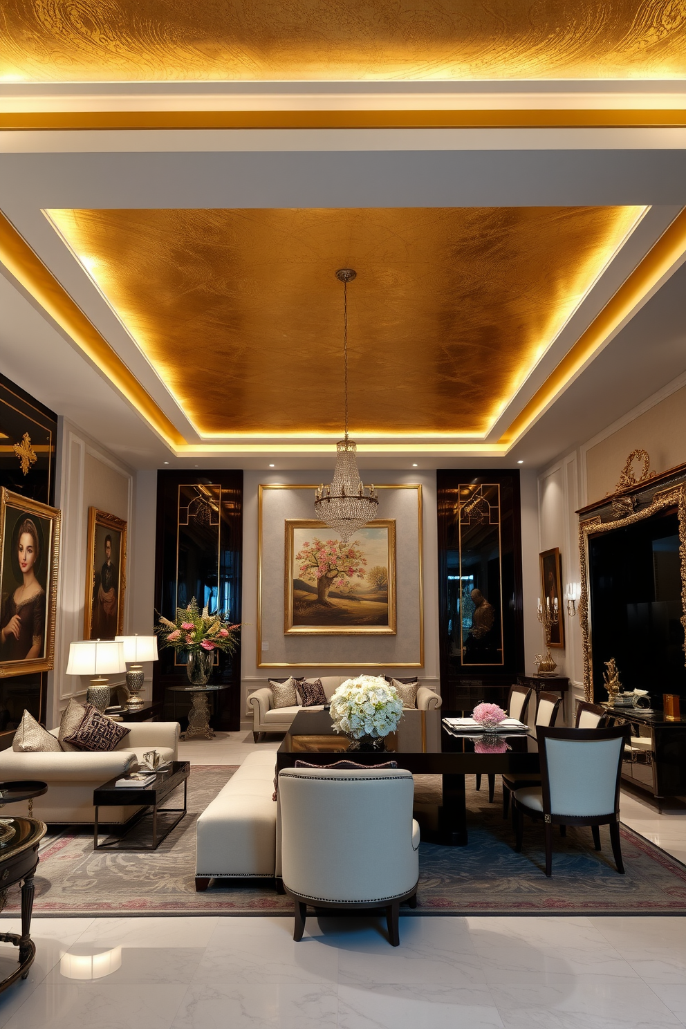 Gold Leaf Wall Painting Ideas 17