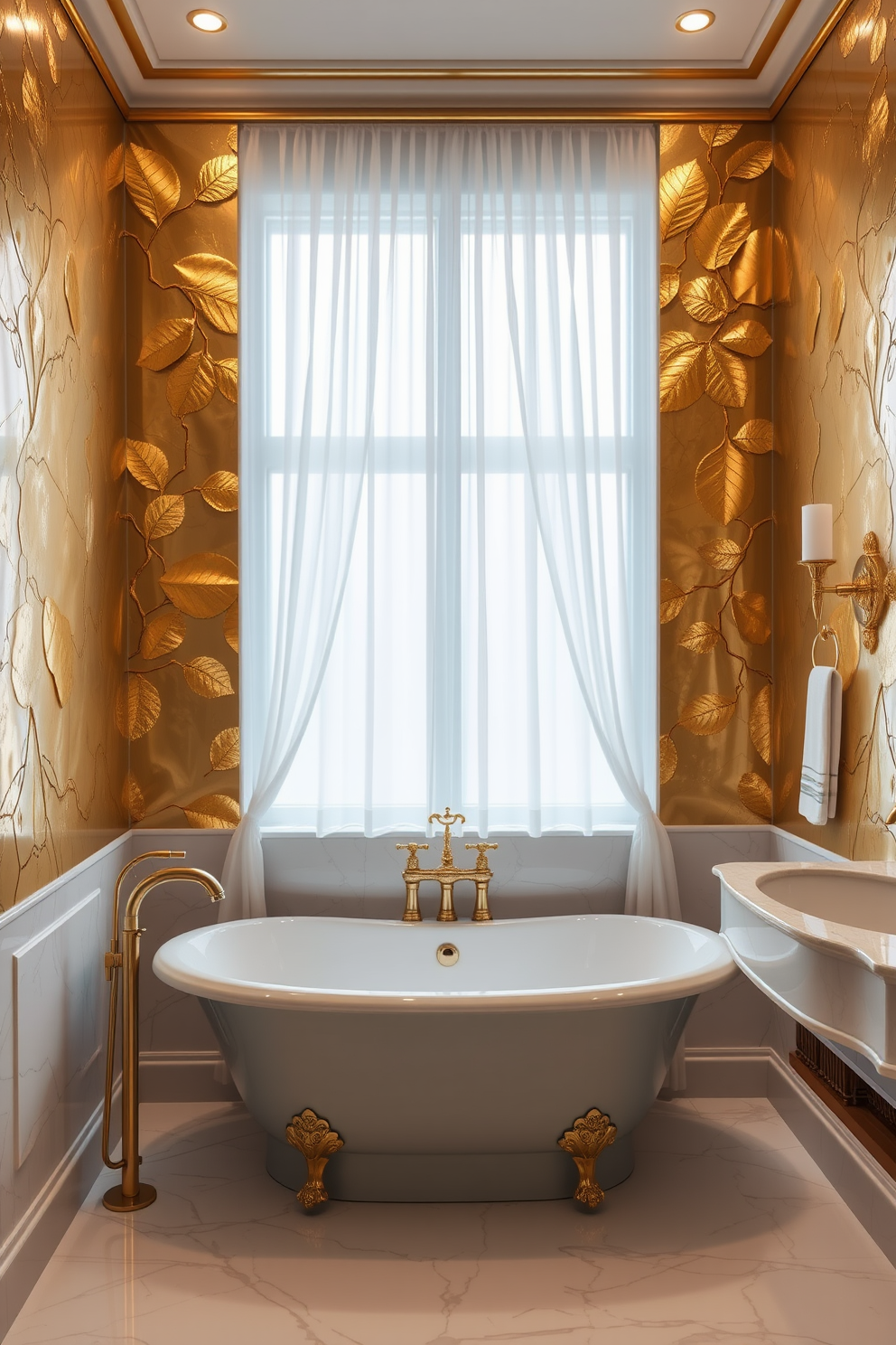 Gold Leaf Wall Painting Ideas 22