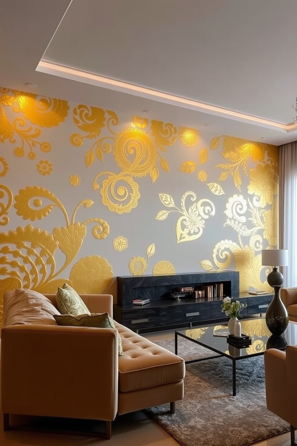 Gold Leaf Wall Painting Ideas 29