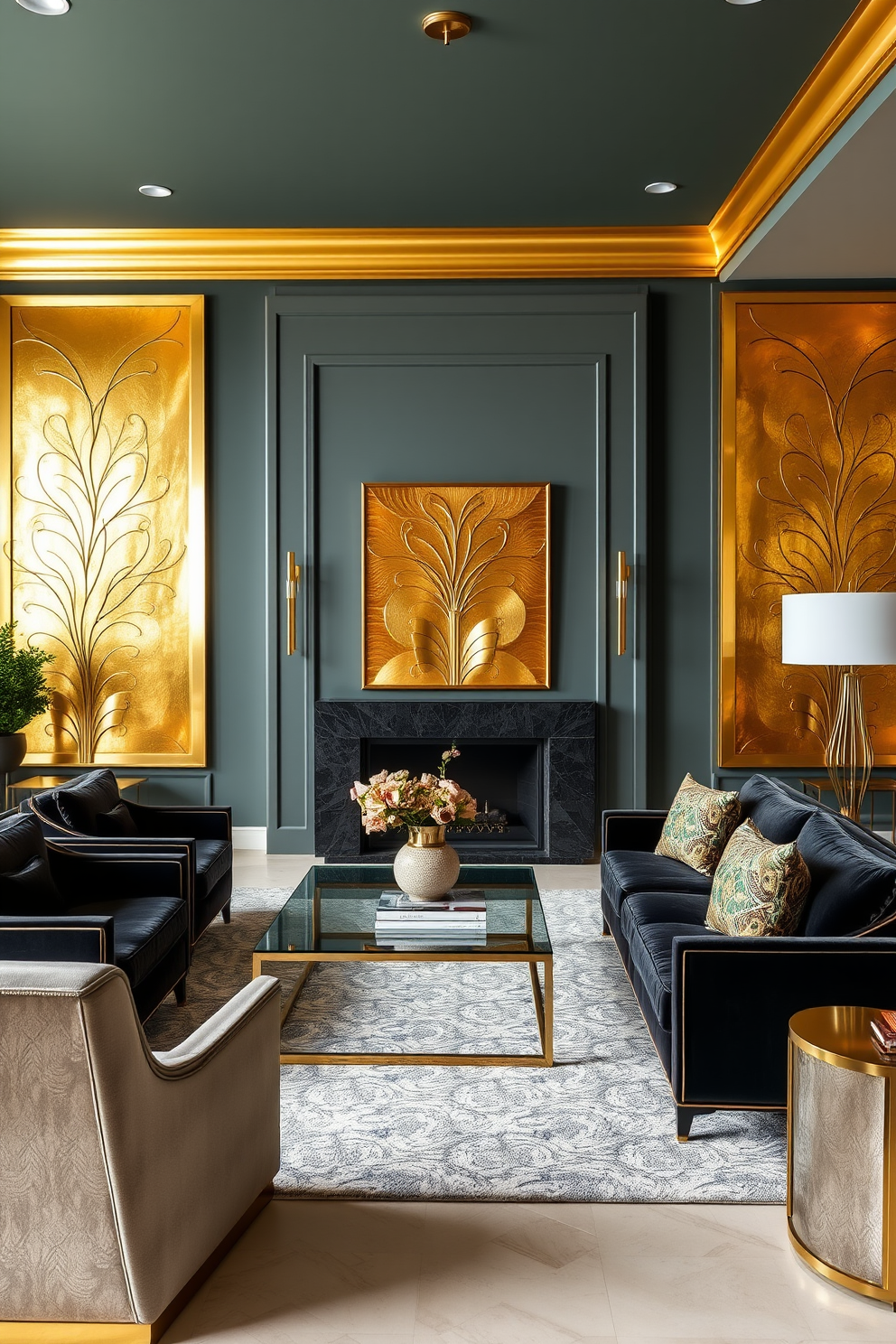 Gold Leaf Wall Painting Ideas 9