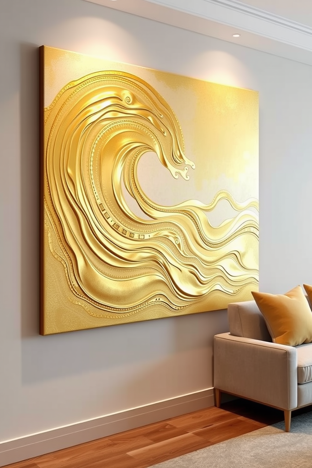 Gold Wall Painting Ideas 8