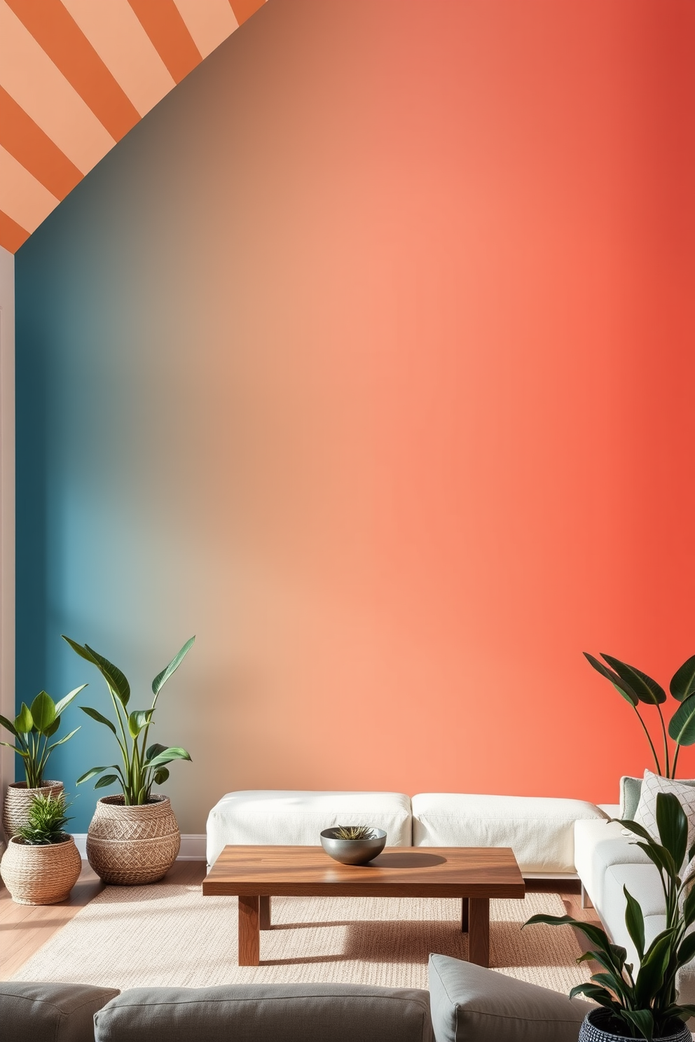 Gradient Stripe Wall Painting Ideas 19