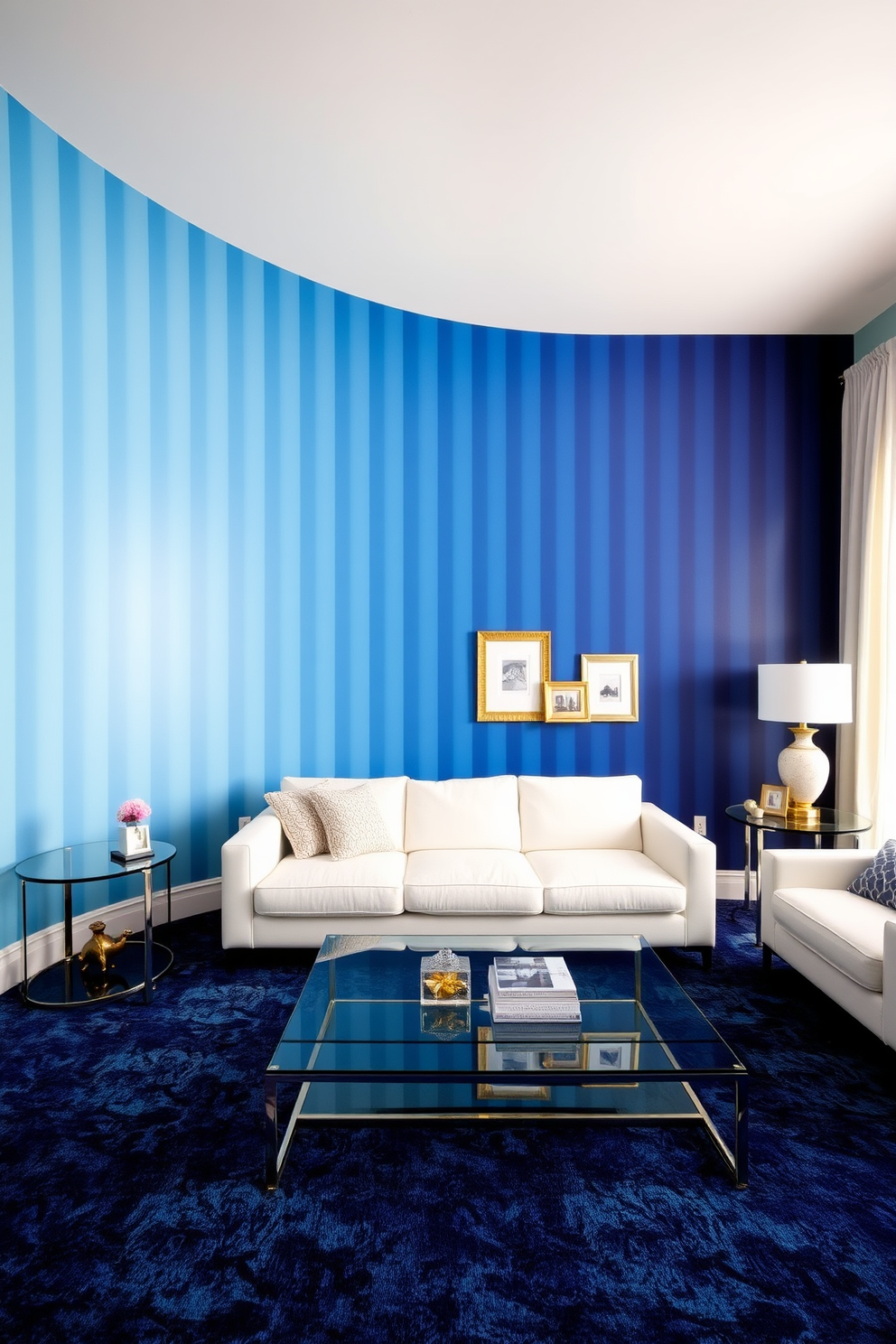 Gradient Stripe Wall Painting Ideas 25