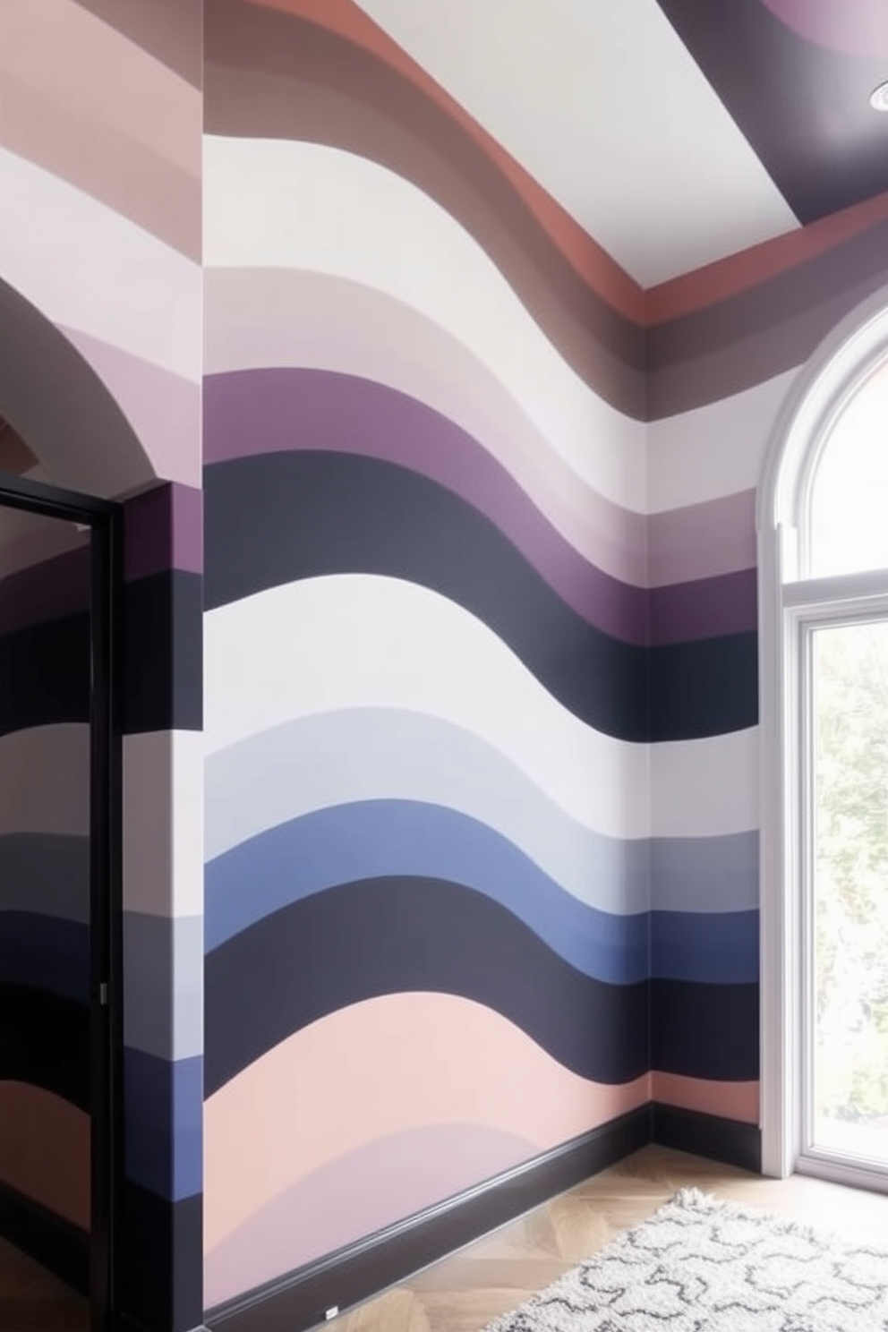 Gradient Stripe Wall Painting Ideas 29