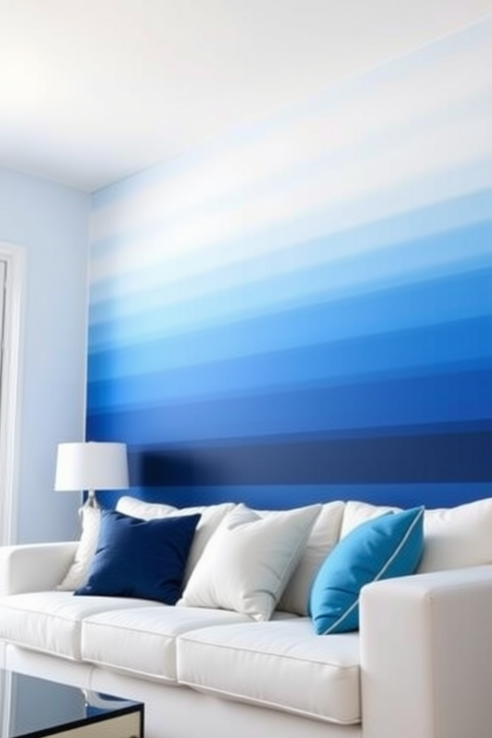 Gradient Stripe Wall Painting Ideas 6