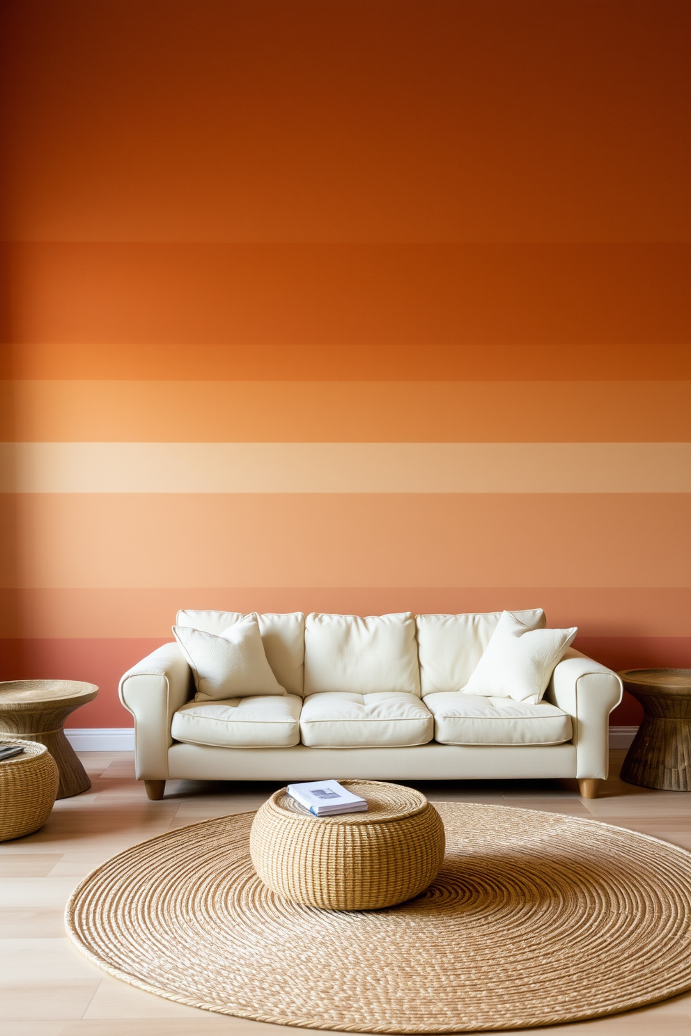 Gradient Stripe Wall Painting Ideas 7